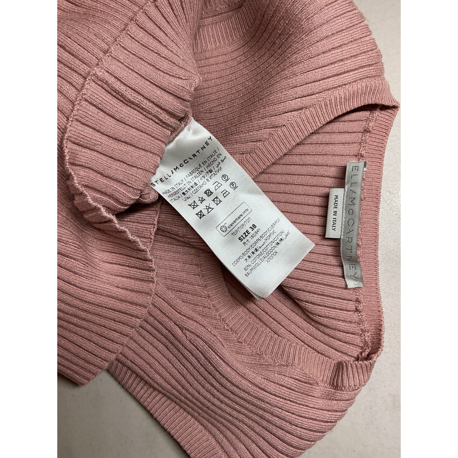 Stella Mccartneybustier Pink Cotton Shaping Top Size 38