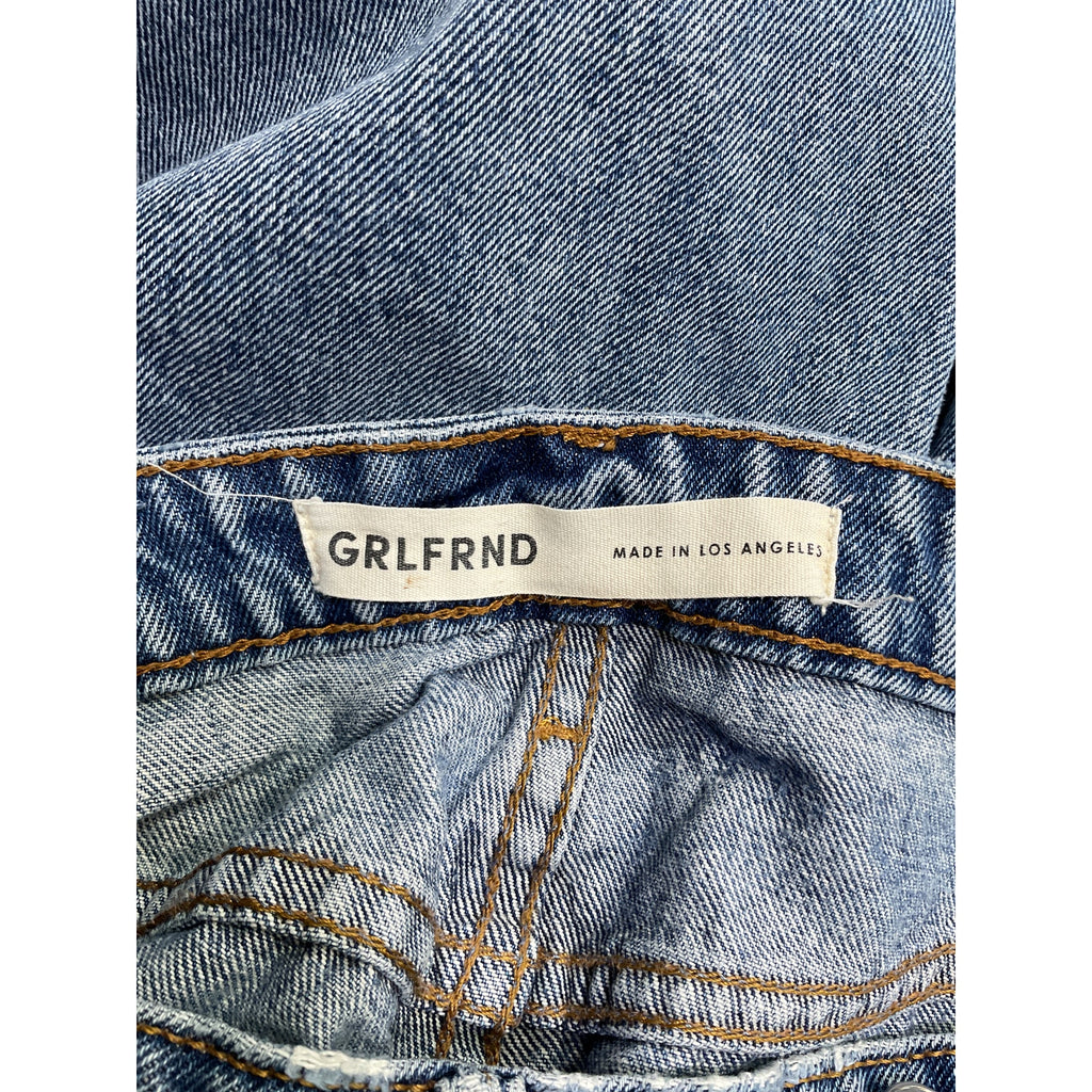 Grlfrnd 'Melanie' Blue Cotton High Rise Boot Cut Jean Size 26