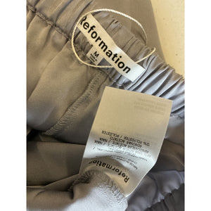 Reformation 'Ethan' Grey Satin Pant Size M
