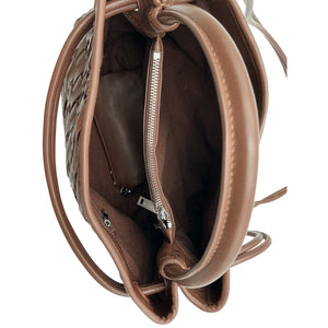 Walter Baker Woven Brown Hazel Top Handle Bag