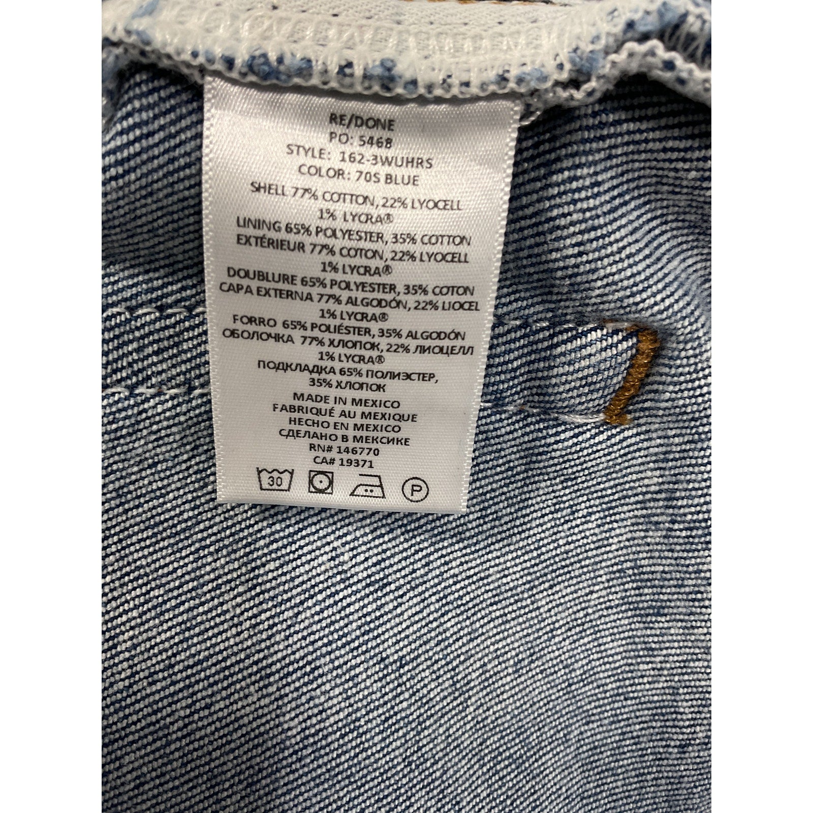 Re/Done + Net 'Sustain' Blue 90s Ultra High Rise Skinny Denim Denim Jeans Size 26