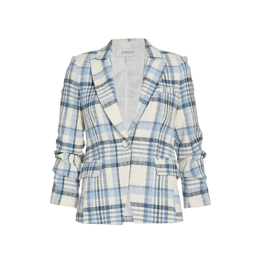 Derek Lam 'Ralph' Blue Plaid Single-Breasted Jacket Size 4