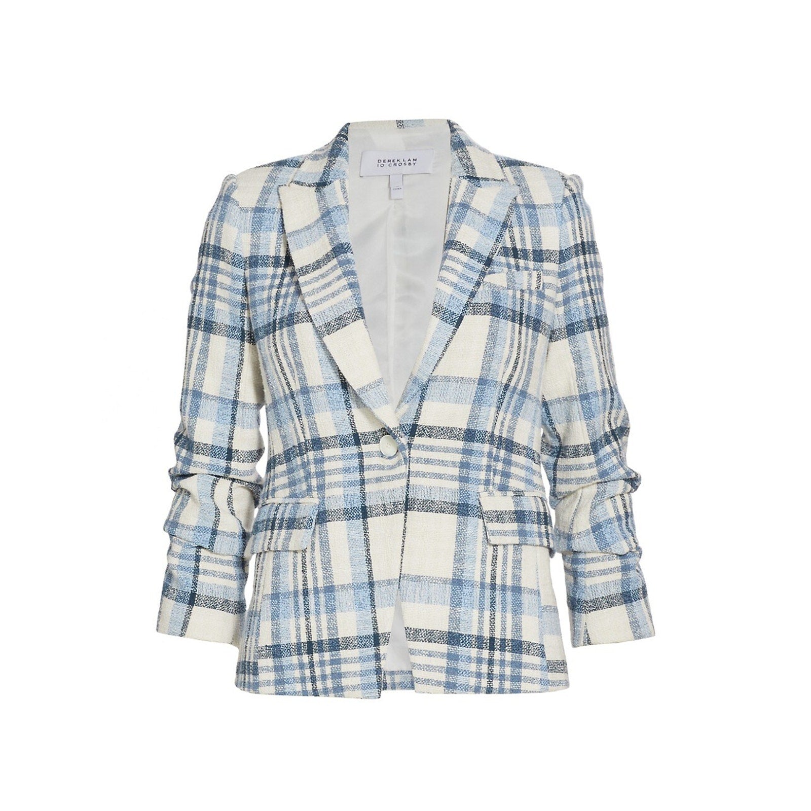 Derek Lam 'Ralph' Blue Plaid Single-Breasted Jacket Size 4