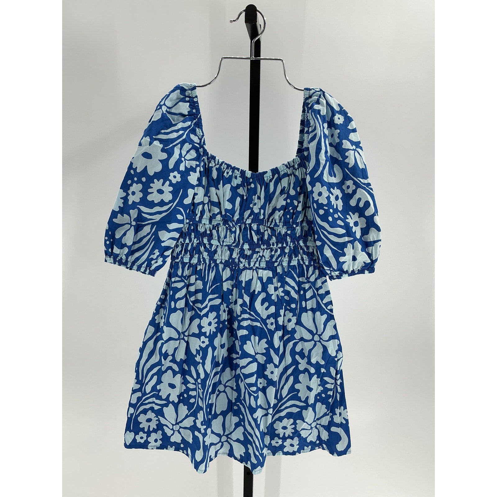 Faithfull The Brand 'Marinelli' Blue Cotton Mini Dress Size S