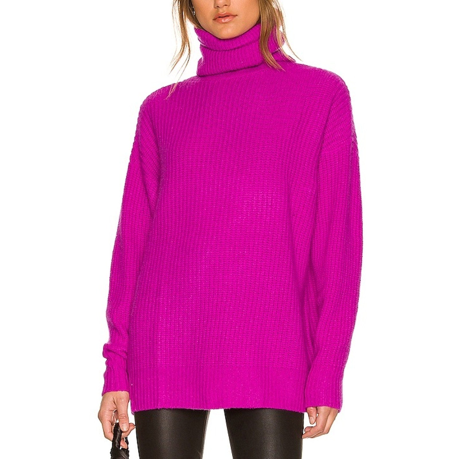 Autumn Cashmere 'Oversized' Pink Turtleneck Size XS