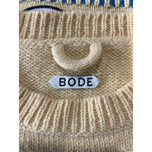 Bode 'Pony' Yellow Alpaca Silhouette Crewneck Sweater Size S