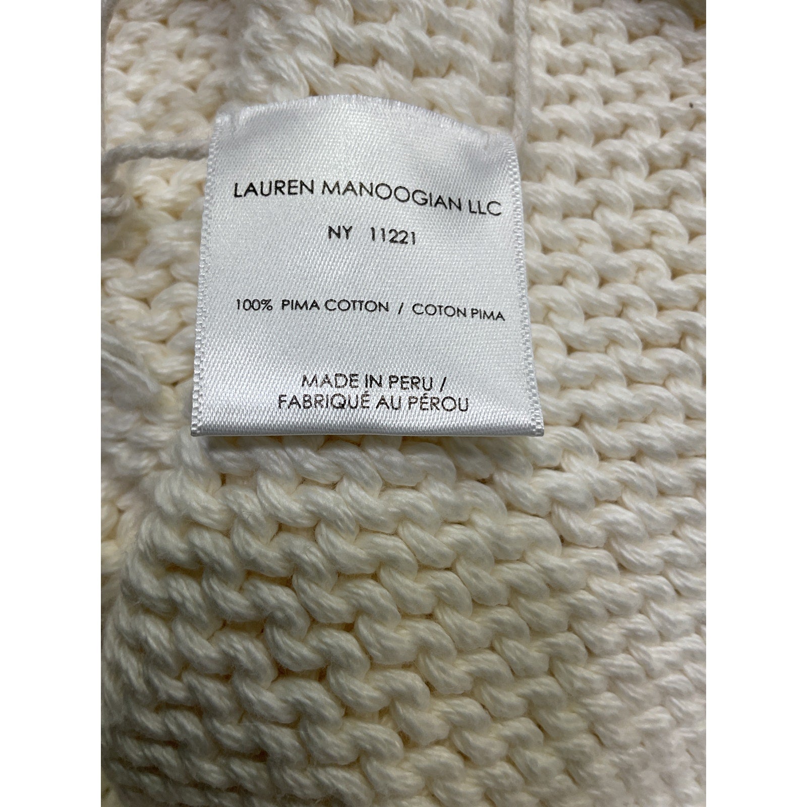 Lauren Manoogian 'Pima' Cream Cotton Sweater Size 1