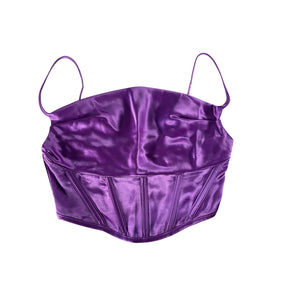 Retrofête Satin Purple Celia Corset Top Size XS