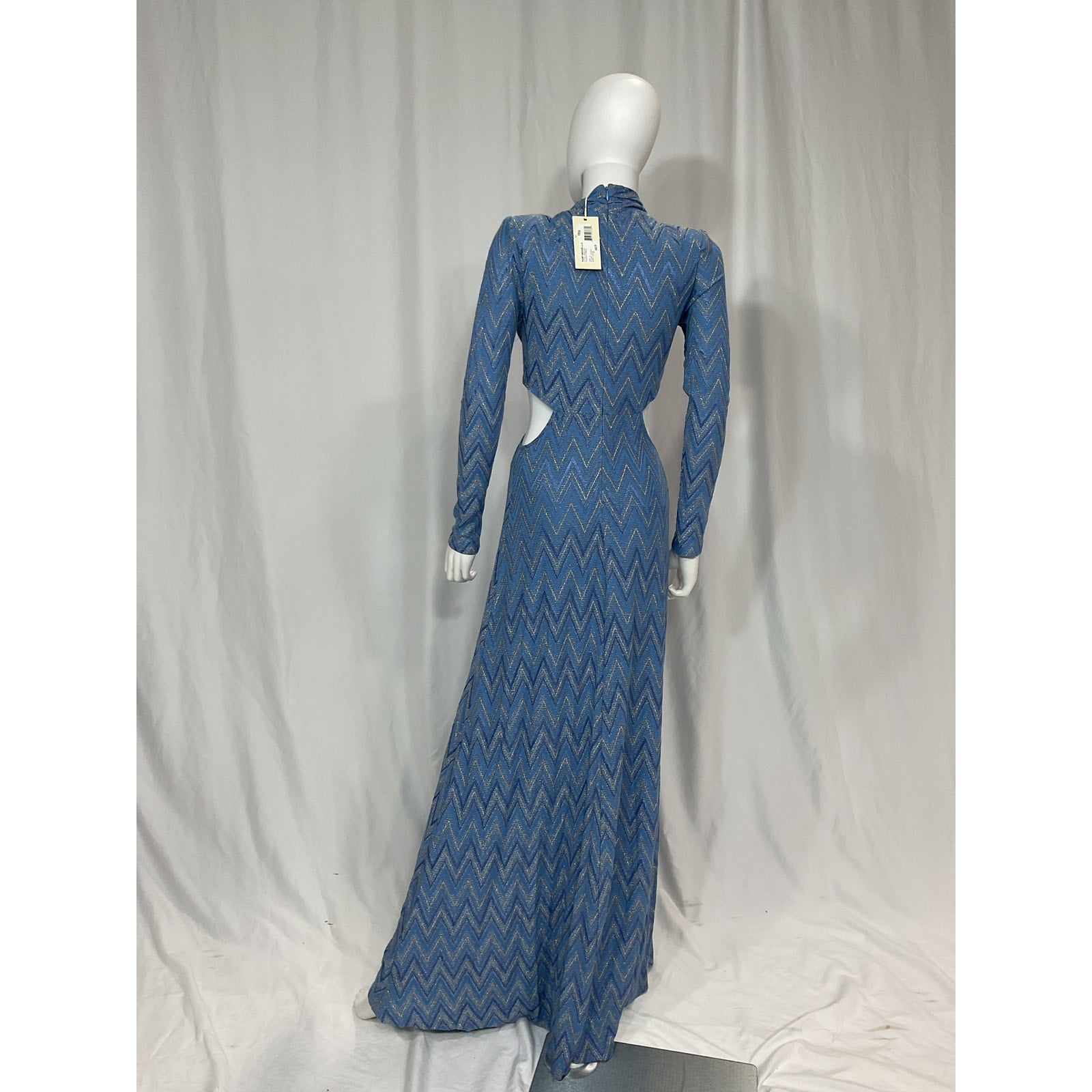 Ramy Brook 'Celeste' Blue Cotton V Neck Long Sleeve Dress Size 4 - NWT