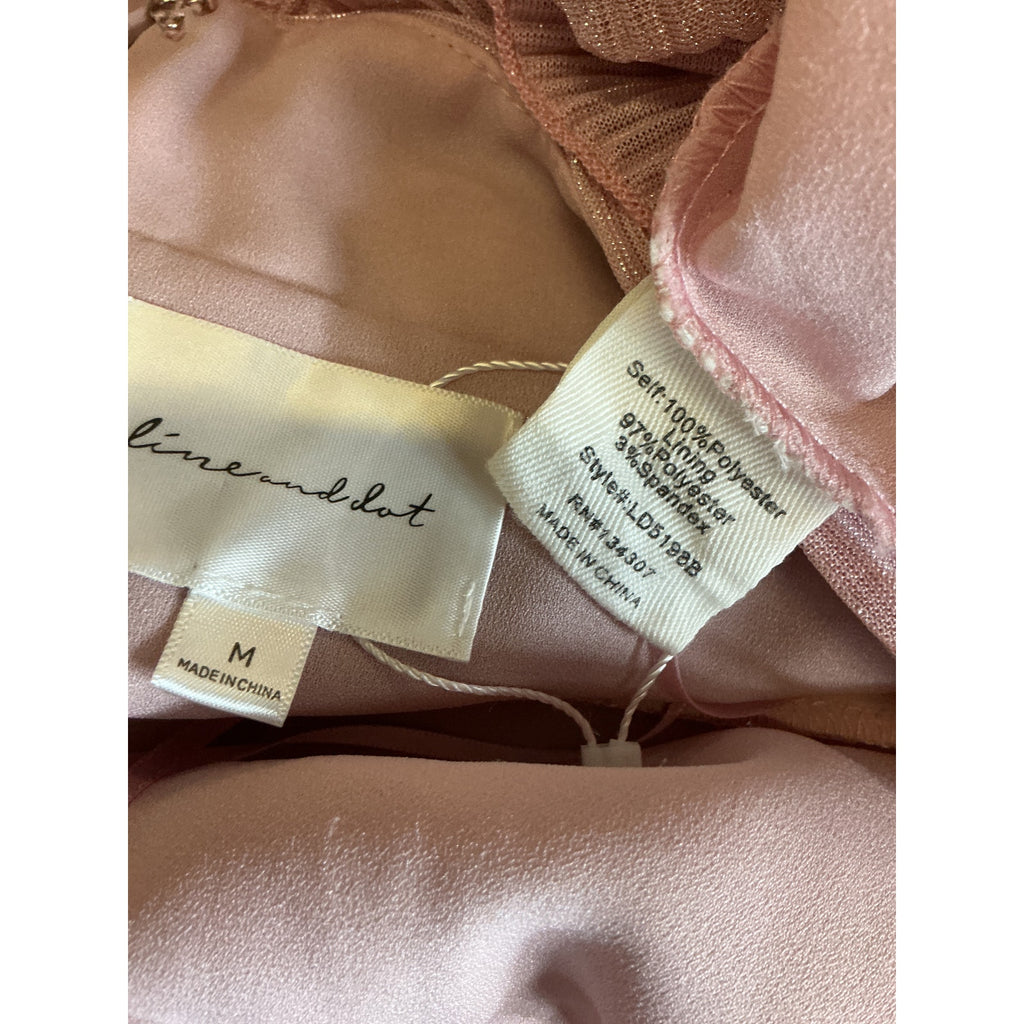 Line & Dot 'Sophie' Pink Polyester Maxi Dress Size M