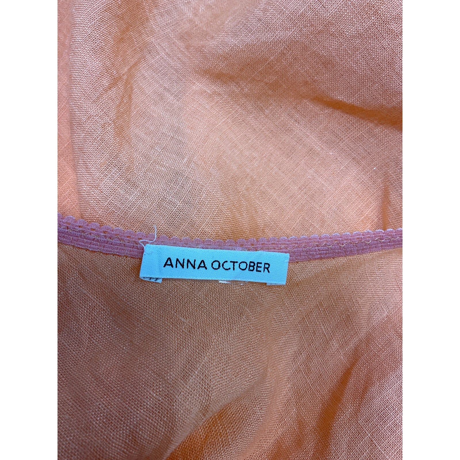 Anna October 'Kamini' Orange Linen Dress Size S