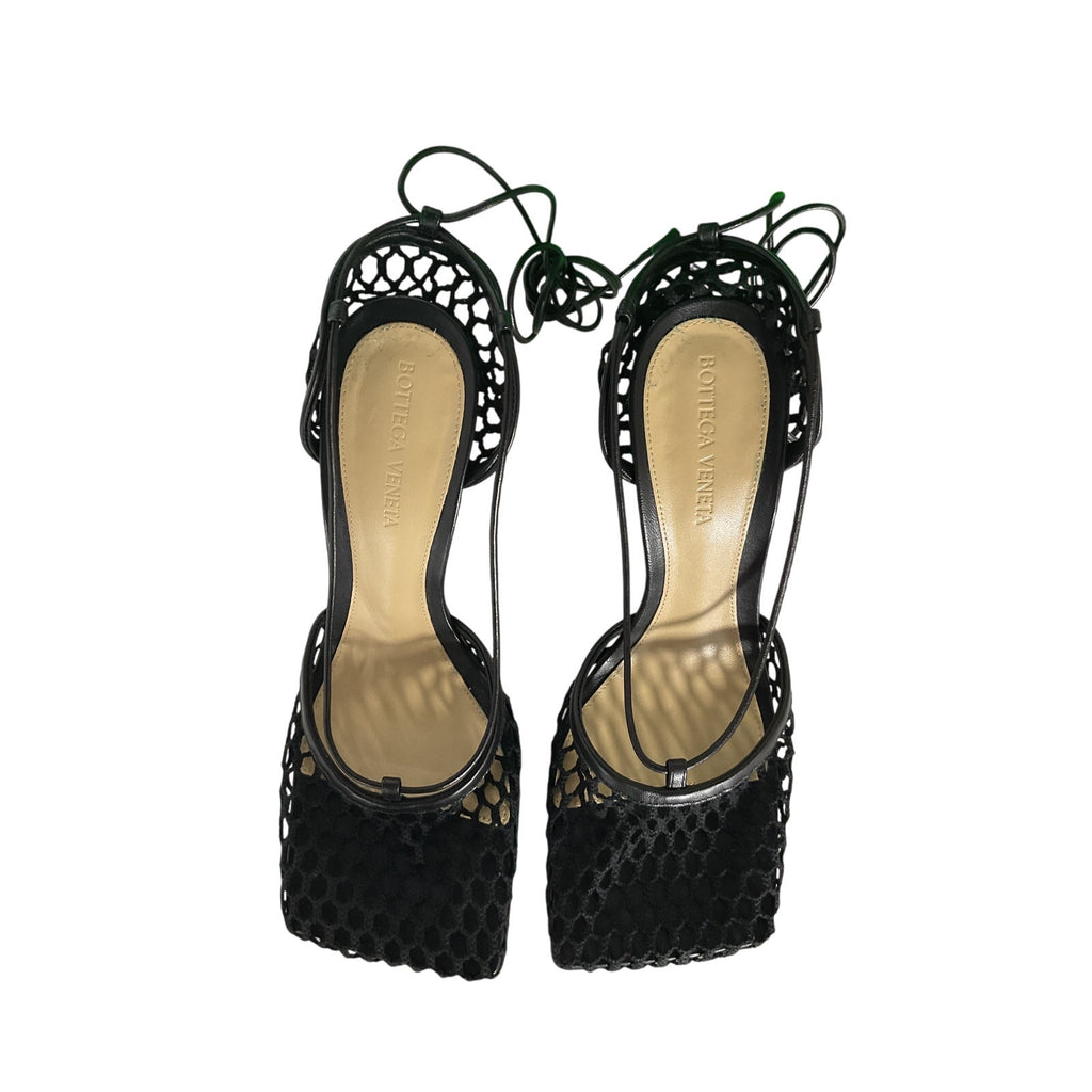 Bottega Veneta Black Leather Stretch Heels Size 8