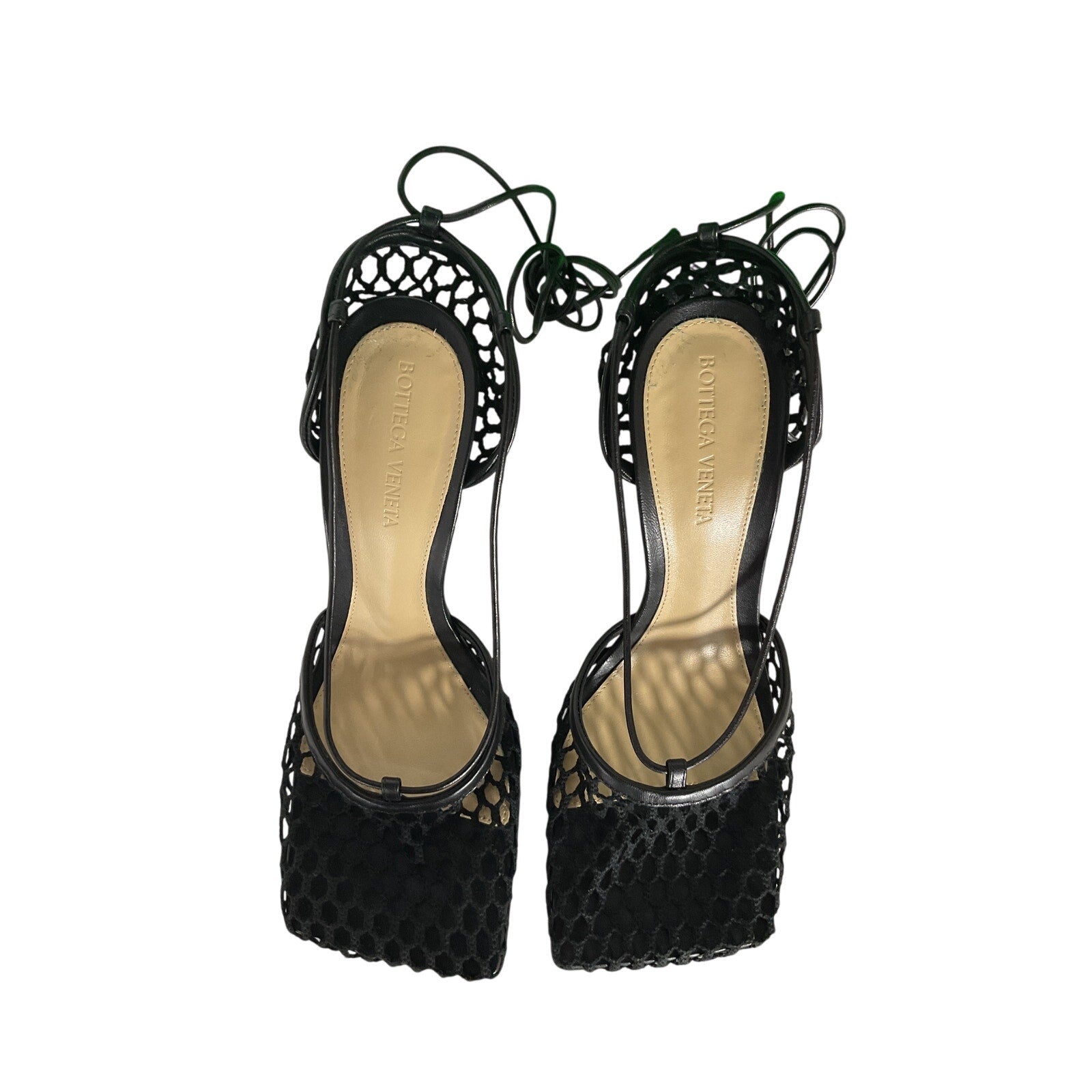 Bottega Veneta Black Leather Stretch Heels Size 8