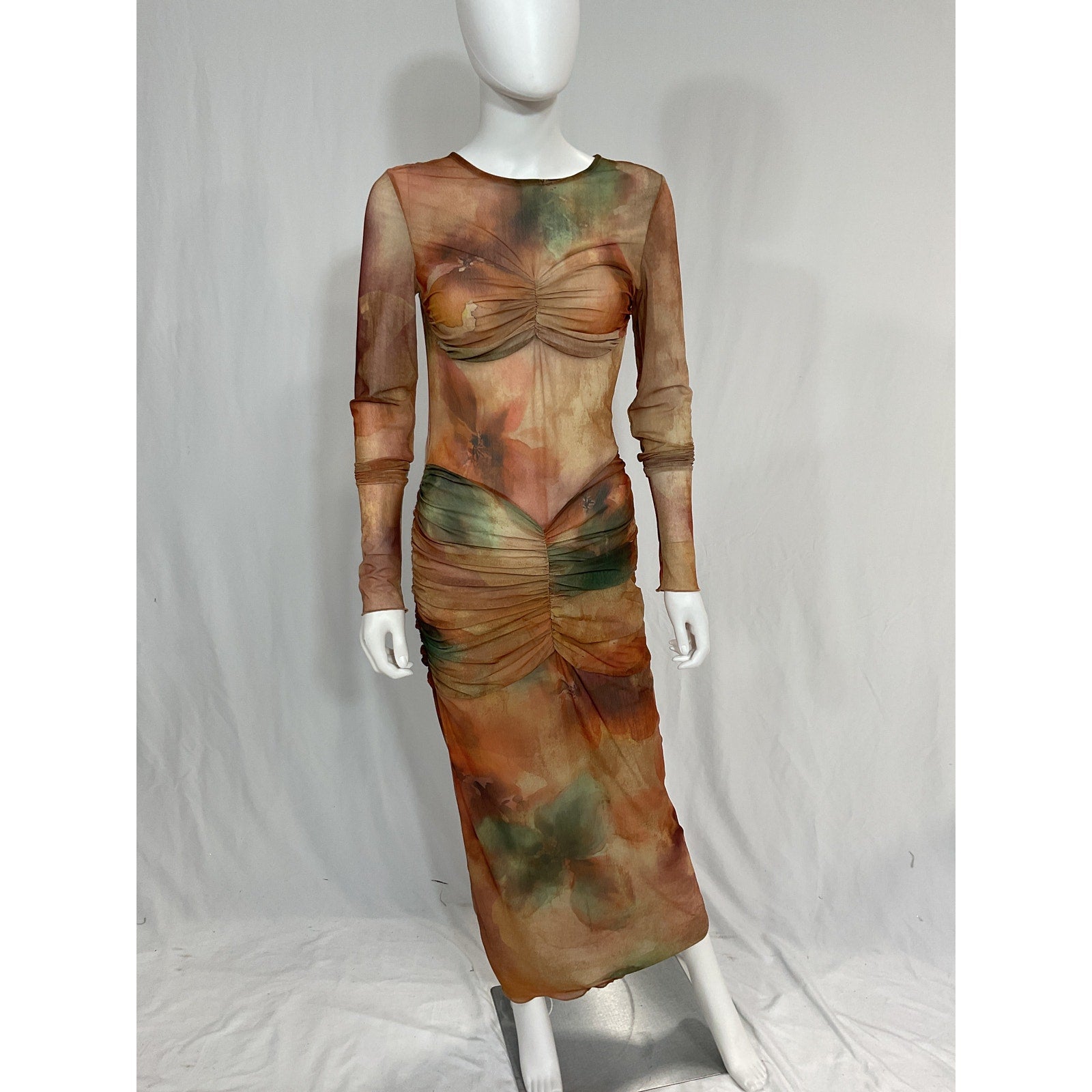 Camila Coelho 'Josephine' Green Maxi Mesh Dress Size M