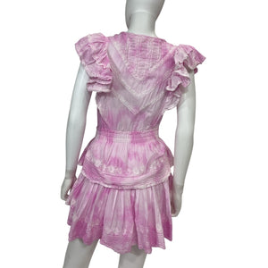LoveShackFancy Ruffled Peony Pink Gwen Dress Size XS