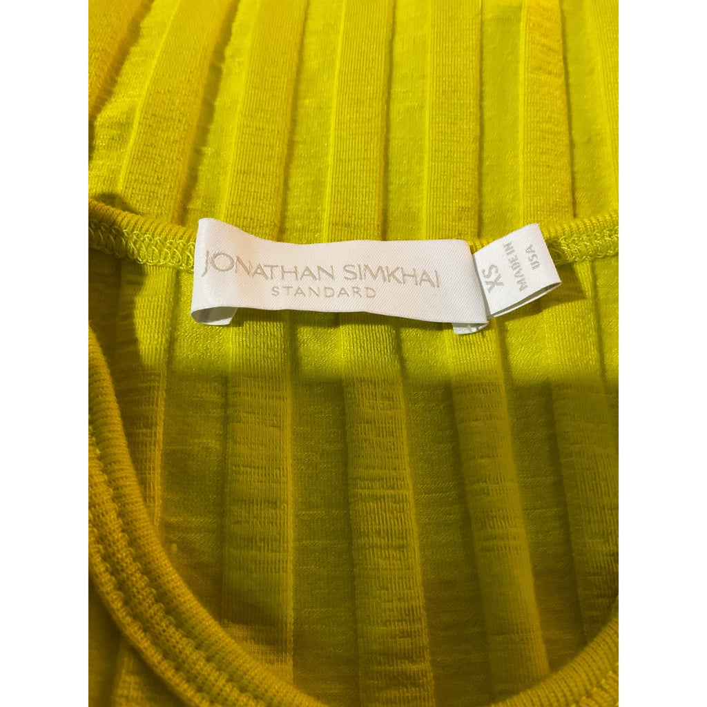 Jonathan Simkhai Standard 'Kaya' Yellow Tencel Lyocell Cut Out Midi Dress Size XS