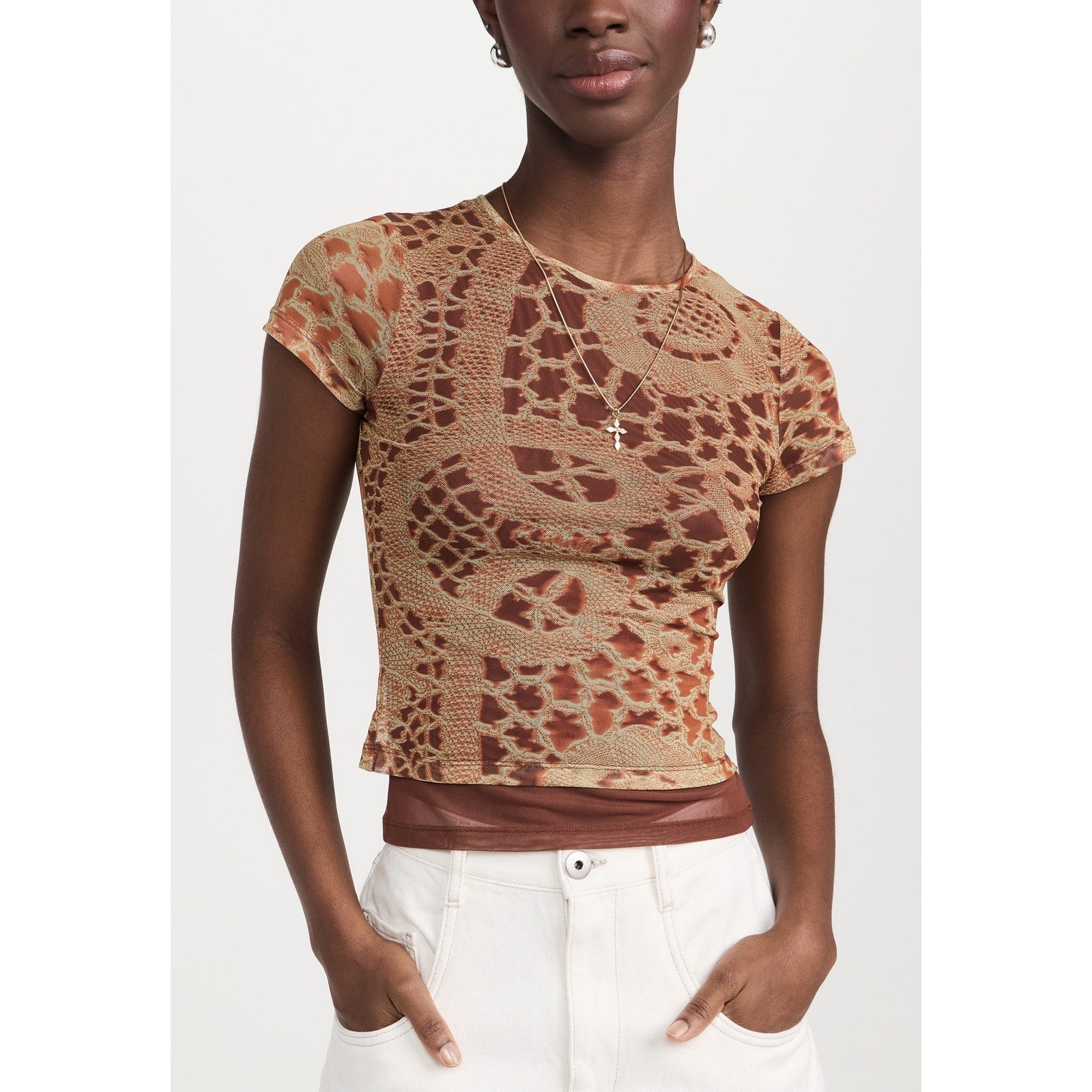 Miaou Orange Polyester Mini Tee Size M