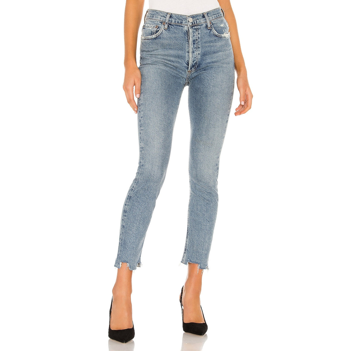 Agolde 'Nico' Blue High Rise Slim Denim Jean Size 27