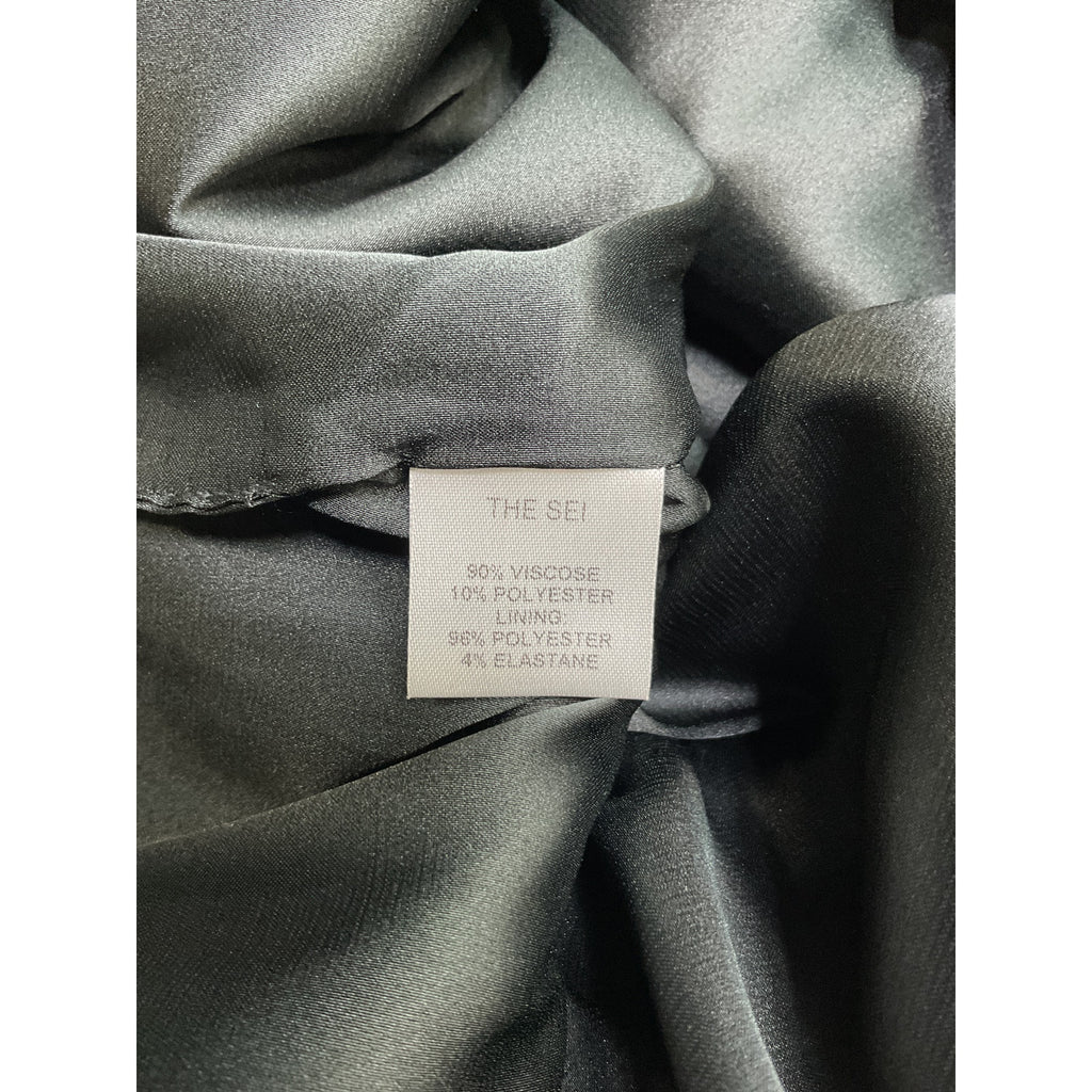 The Sei Gathered Asymmetric Black Viscose Mini Skirt Size 6 - NWT