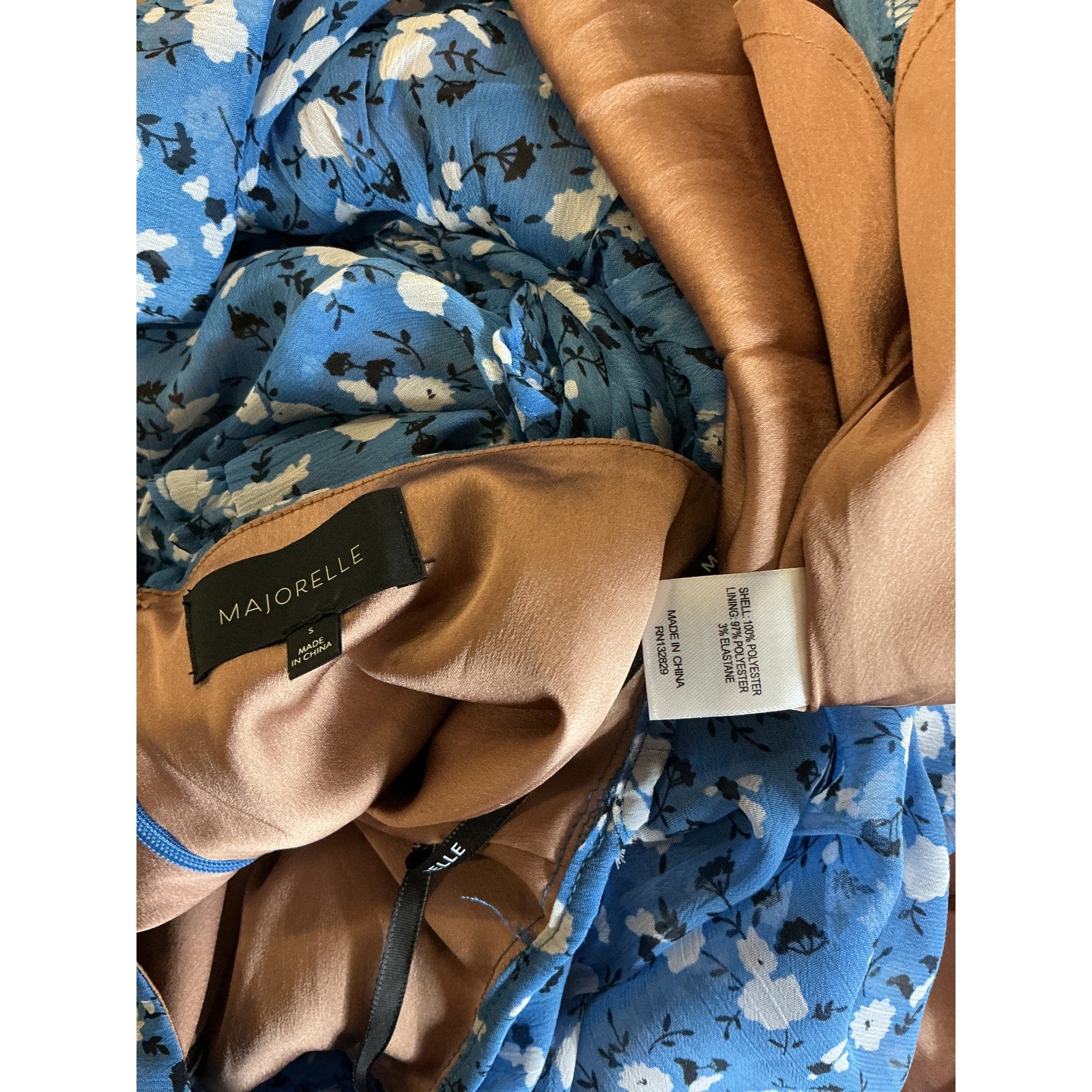 Majorelle 'Ailish' Blue Polyester Mini Dress Size S