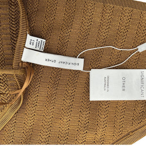 Significant Other Textured Tan Hania Halter Top Size 2