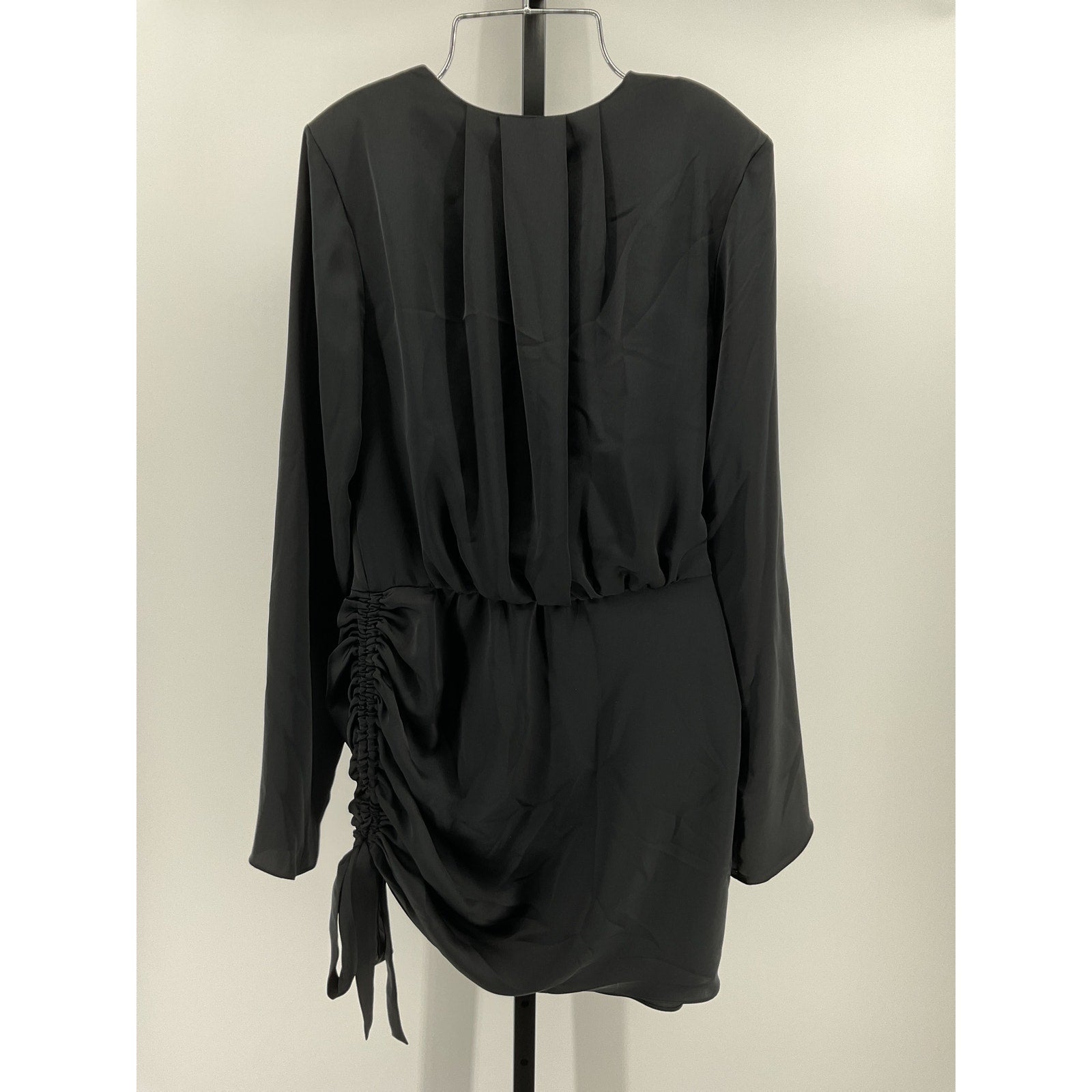 Ramy Brook 'Reeta' Black Polyester Ruched Mini Dress Size S