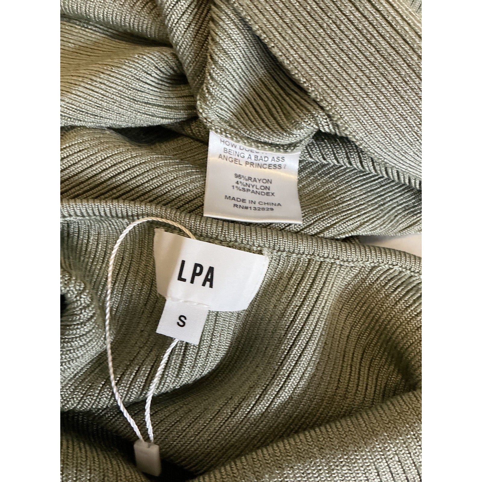 Lpa 'Karter' Green Rayon Knit Midi Dress Size S