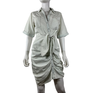 Veronica Beard Ruched Blue Hensley Shirtdress Size 4