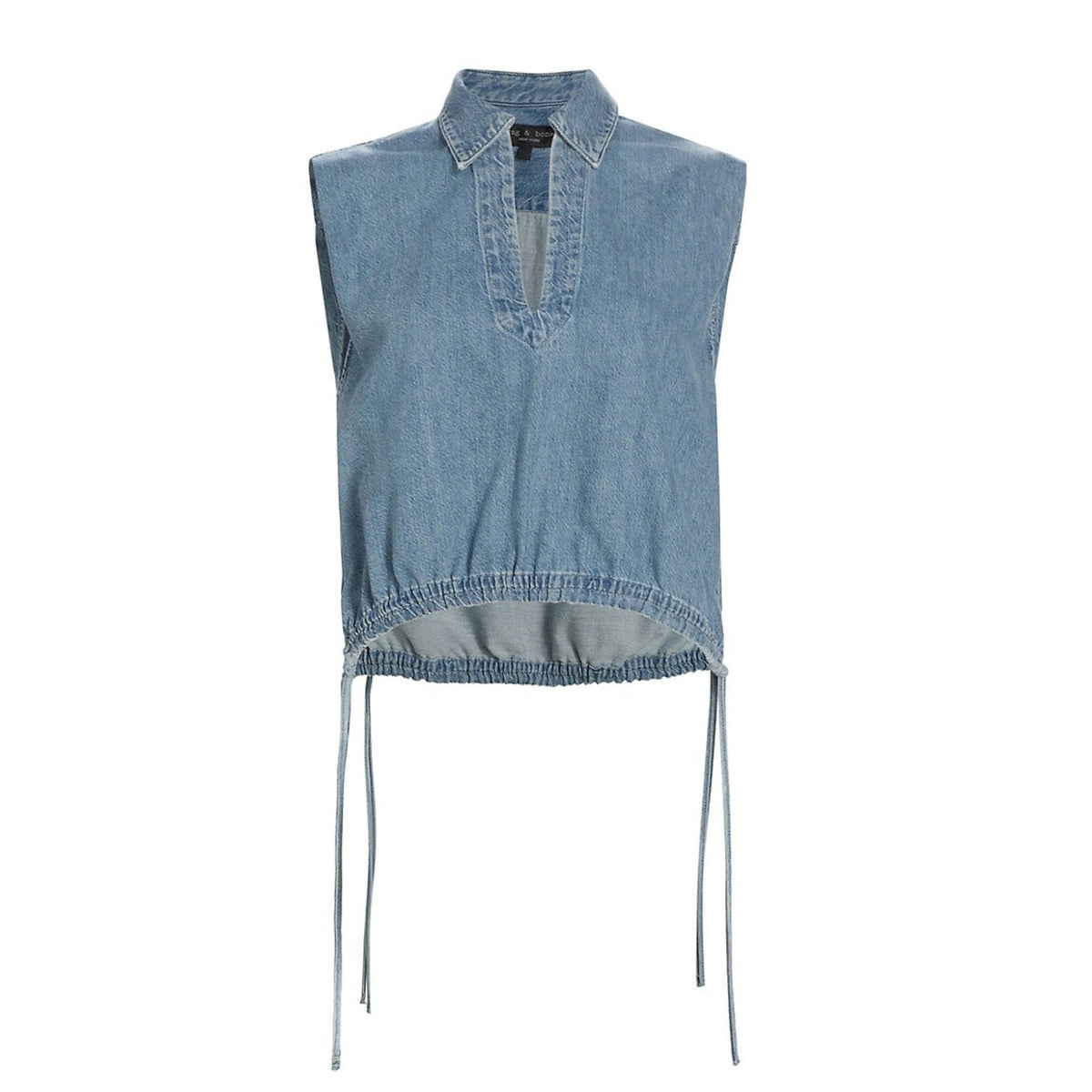 Rag & Bone Featherweight Blue Fiona Blouse Size L
