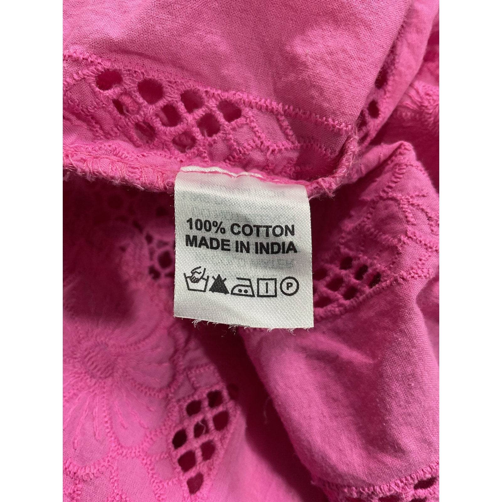 Melissa Odabash 'Victoria' Pink Broderie Anglaise Cotton Mini Dress Size S
