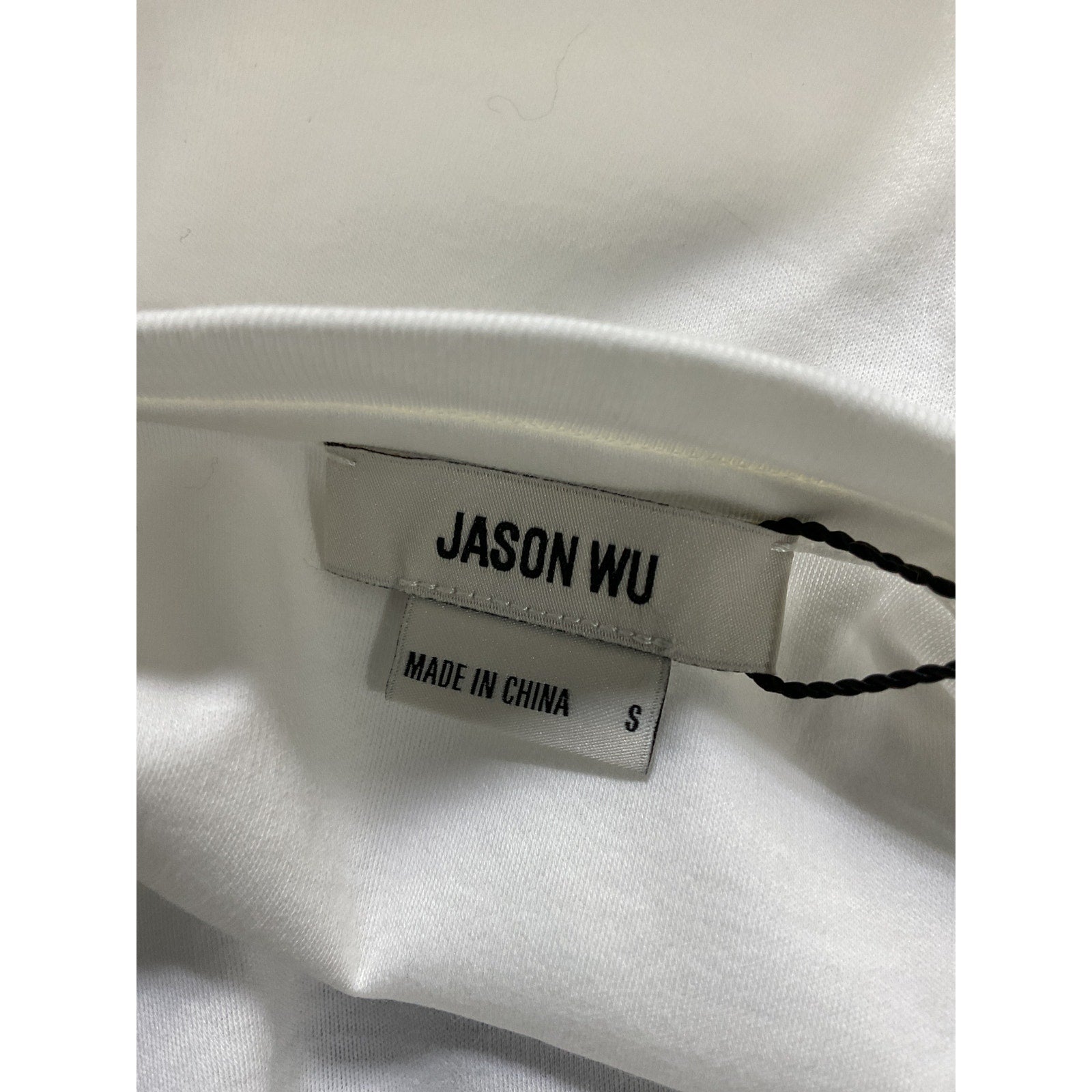 Jason Wu 'Eyelet' White Cotton Crew Neck Lace Puff Sleeve T-Shirt Size S - NWT