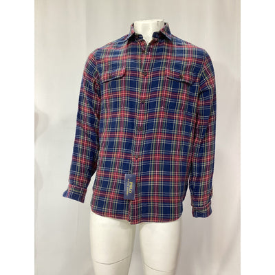 Ralph Lauren Classic Fit Red Cotton Plaid Double-Faced Workshirt Size XL - NWT