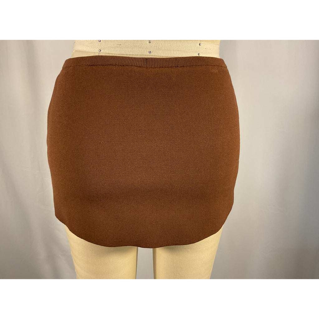 Mirror Palais 'The Knit' Brown Viscose Mini Skort Size XS