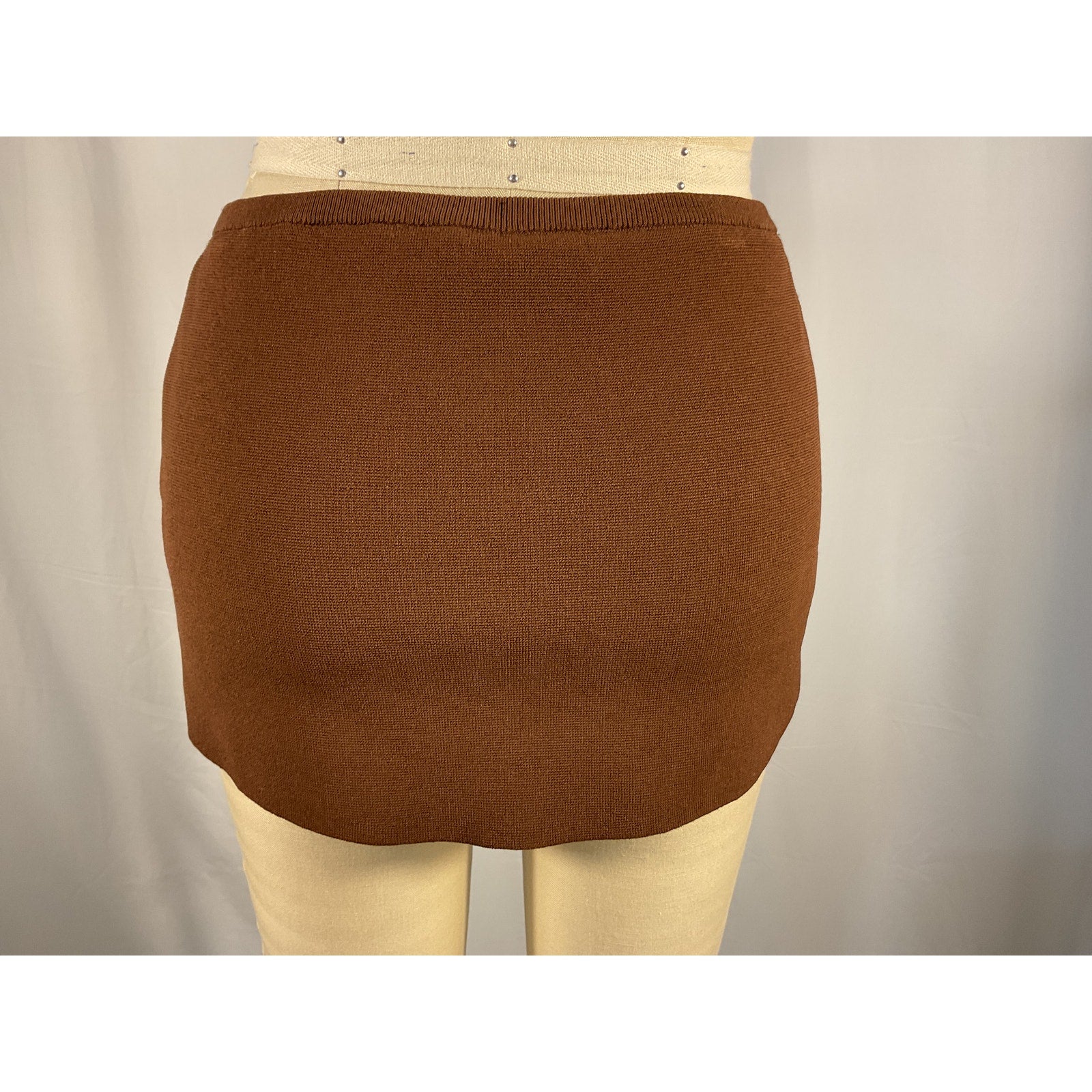 Mirror Palais 'The Knit' Brown Viscose Mini Skort Size XS