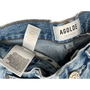 Agolde High-Rise Straight Cropped Blue Riley Denim Jeans Size 23