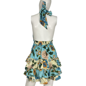 Agua Bendita Ruffled Multicolor Moana Dress Size S