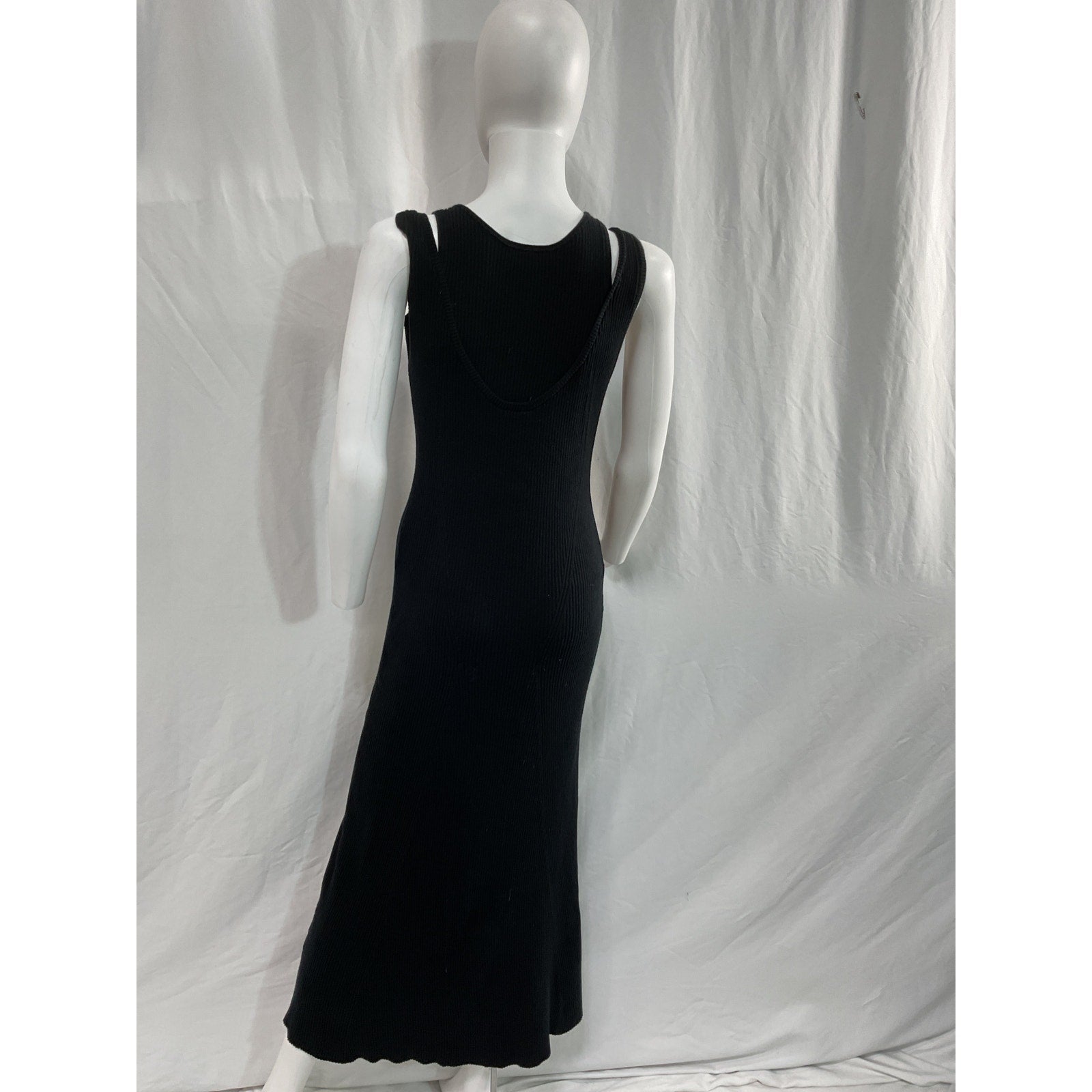 Favorite Daughter 'The Gemini' Black Cotton Cashmere Blend Sleeveless Dress Size L