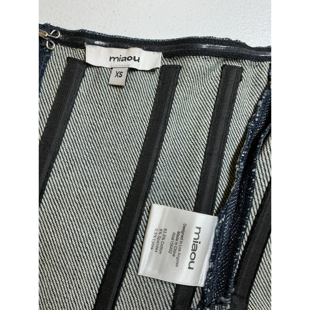 Miaou 'Libra' Blue Cotton Corset Top Size XS