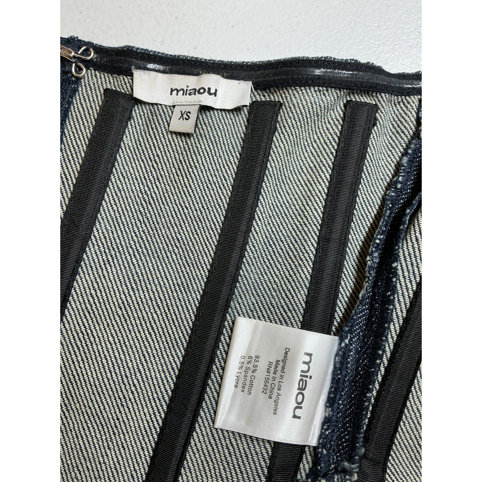 Miaou 'Libra' Blue Cotton Corset Top Size XS