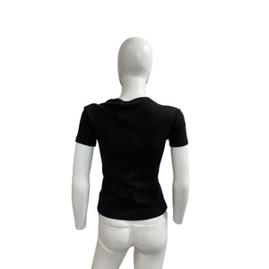 Off-White Ribbed Black And White Off Logo T-Shirt Size 40 IT / US 4