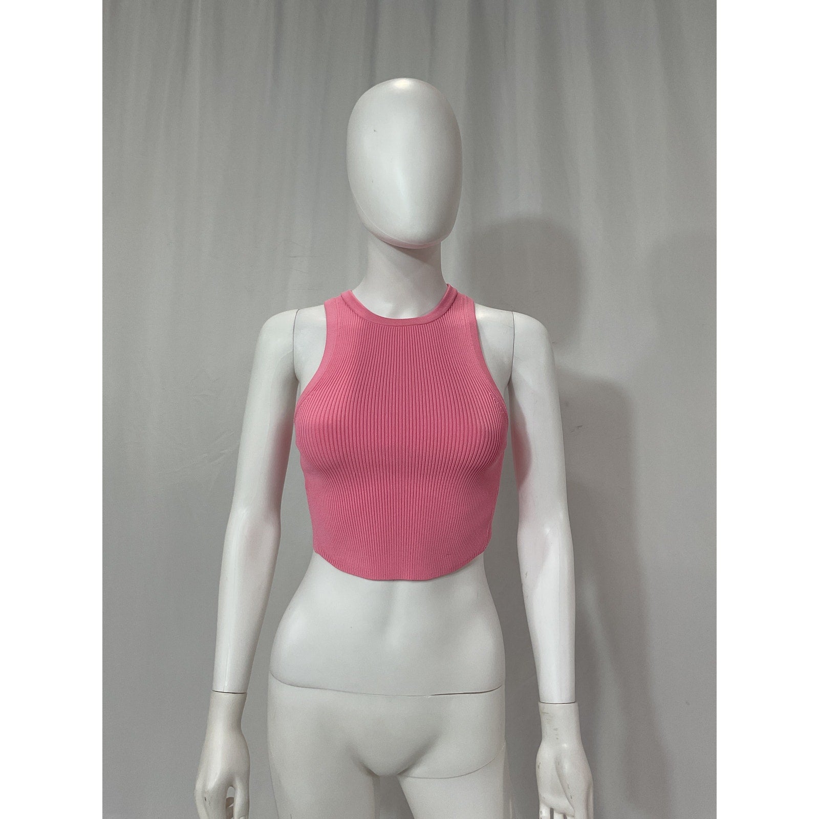 Alice + Olivia 'Marin' Pink Curved Hem Round Neck Tank Size XS