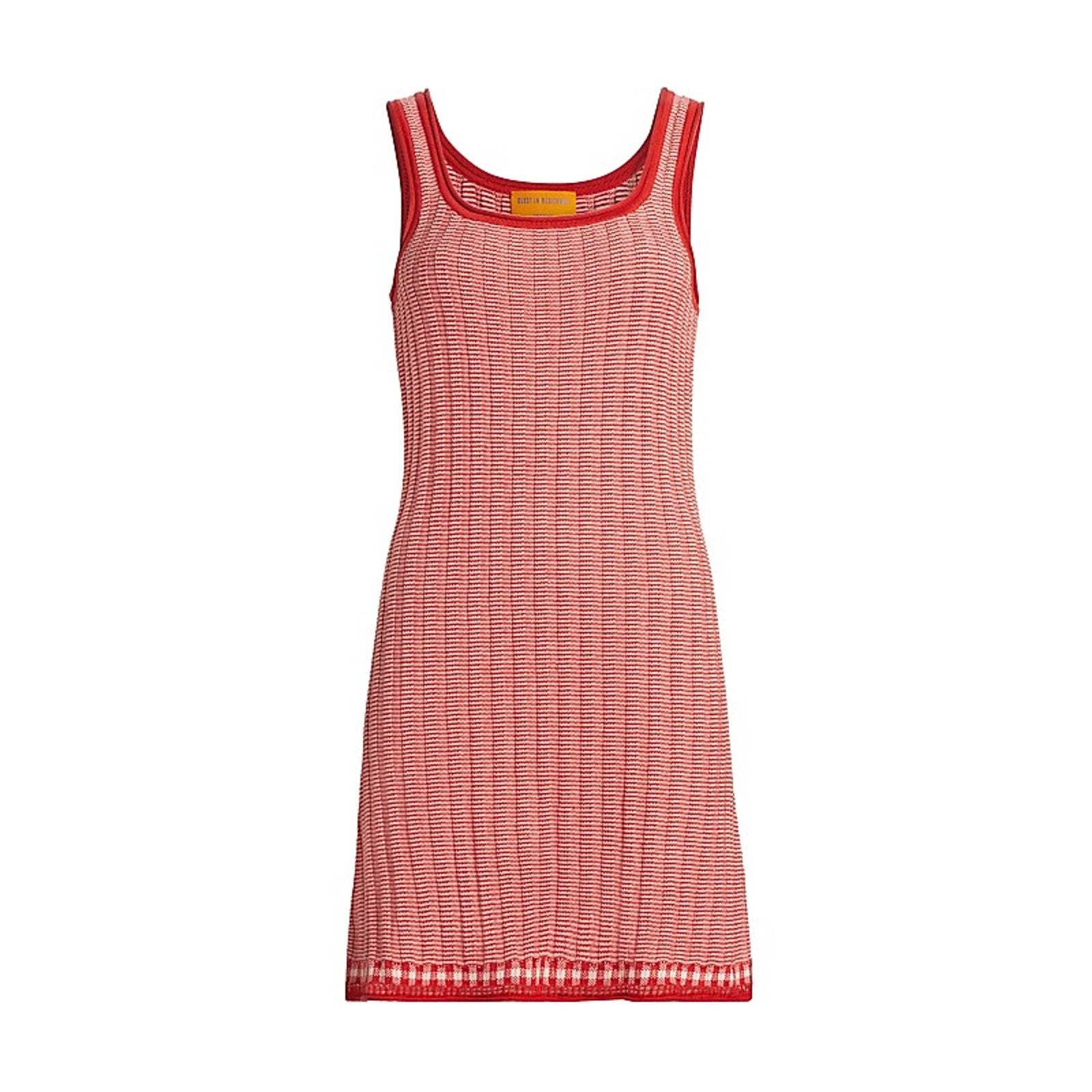 Guest In Residence Fine Red Silk Striped Tank Mini Dress Size S