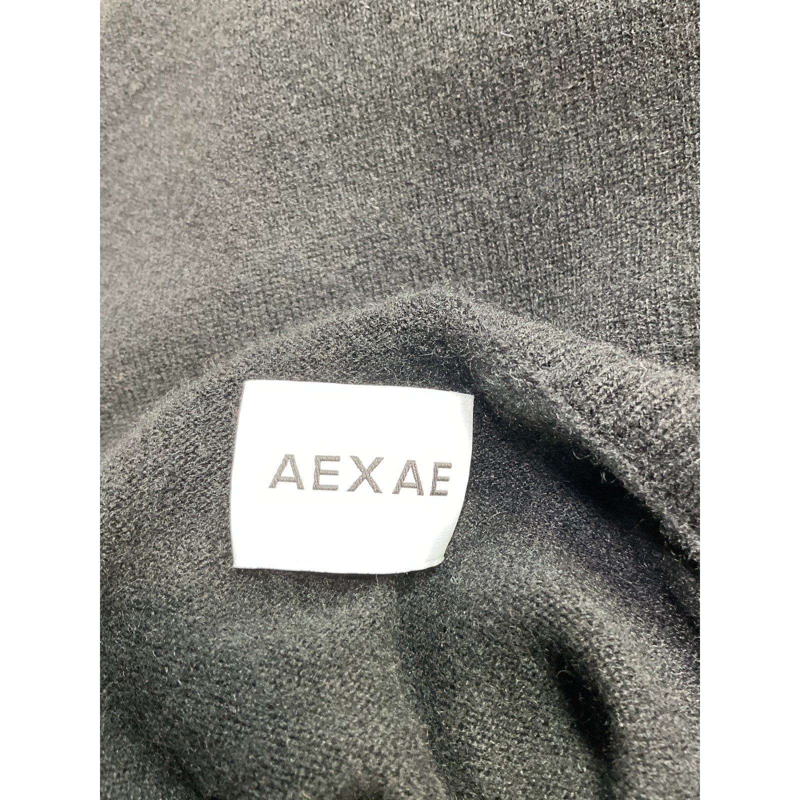 Aexae Sleeveless Black Cashmere Roll Neck Top Size L