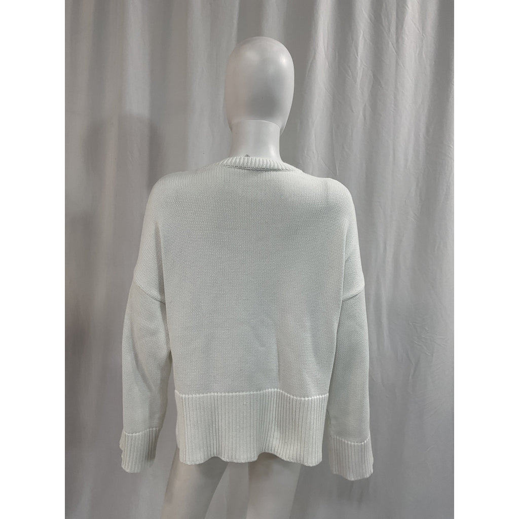 Autumn Cashmere White Relaxed Solid Crew Size S