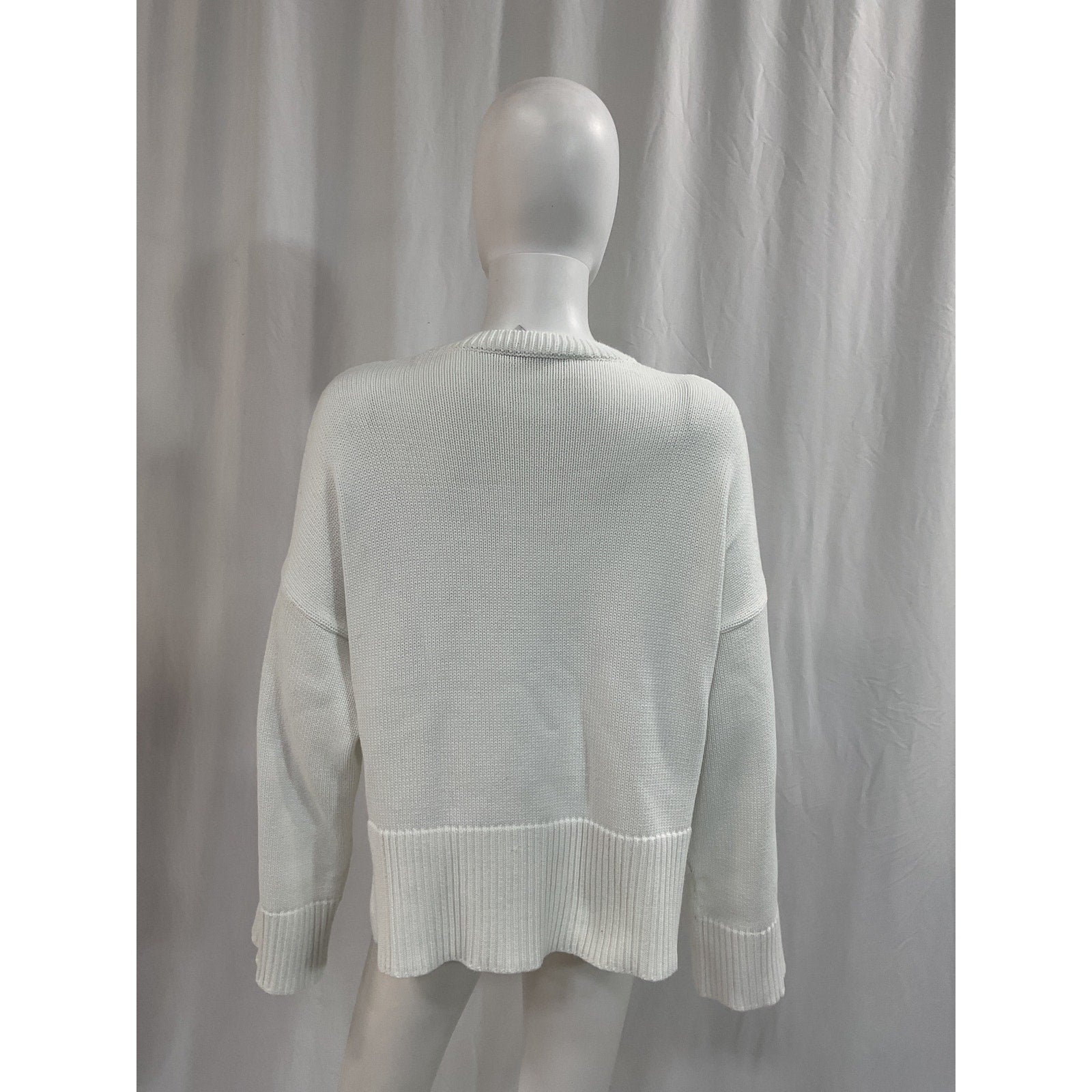 Autumn Cashmere White Relaxed Solid Crew Size S