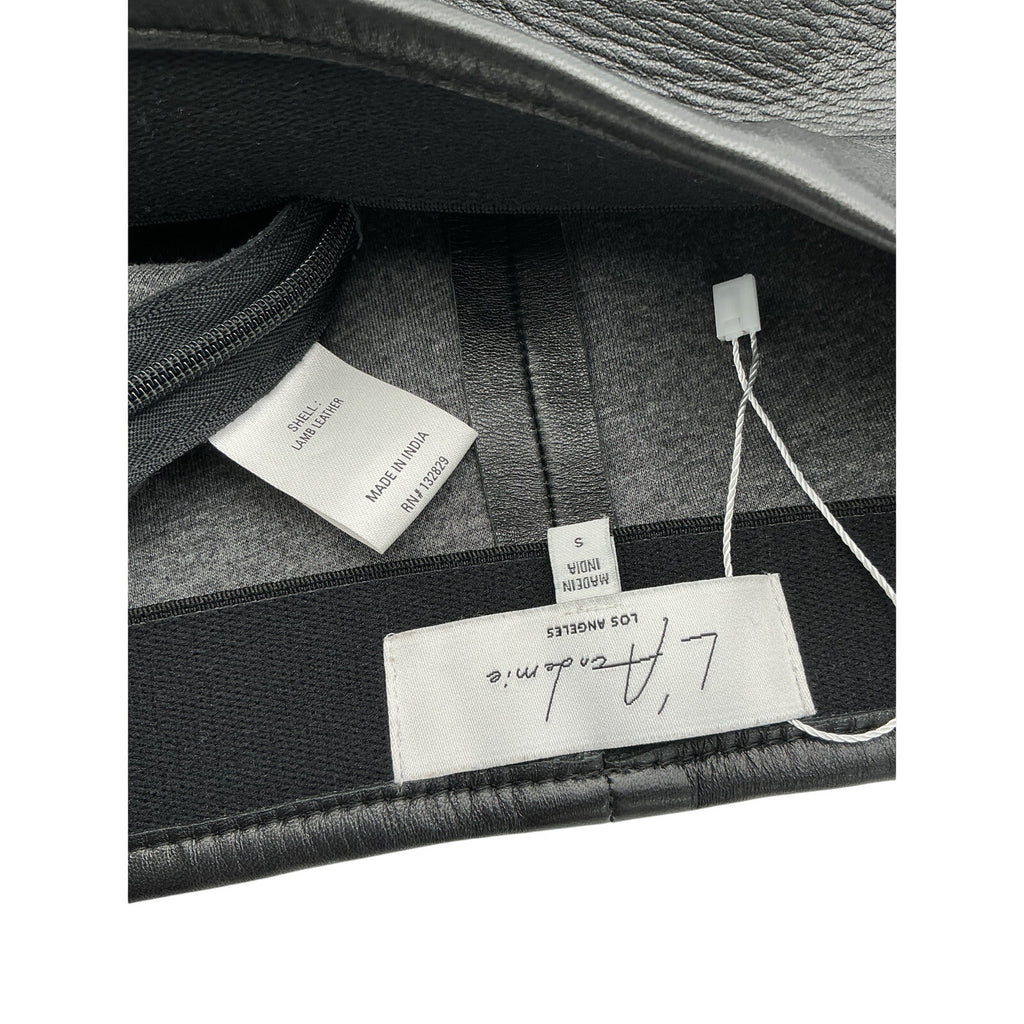 L'Academie 'Dionne' Black Leather Mini Skirt Size S