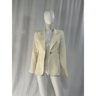 Smythe 'Classic' White Duchess Blazer Size 10