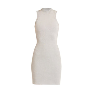 Victoria Beckham Glittery Silver Body-Con Mini Dress Size 4 Uk (0 Us)