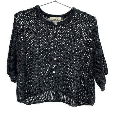 Lspace Open Knit Black Coast Is Clear Cardigan Size Small