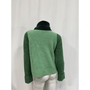 Autumn Cashmere Color Block Green Cashmere Turtleneck Size XS